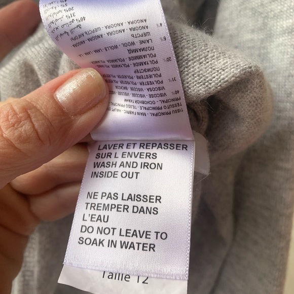 KOOKAI grey sweater 🌵 angora wool blend France size European 2 - Picture 7 of 16